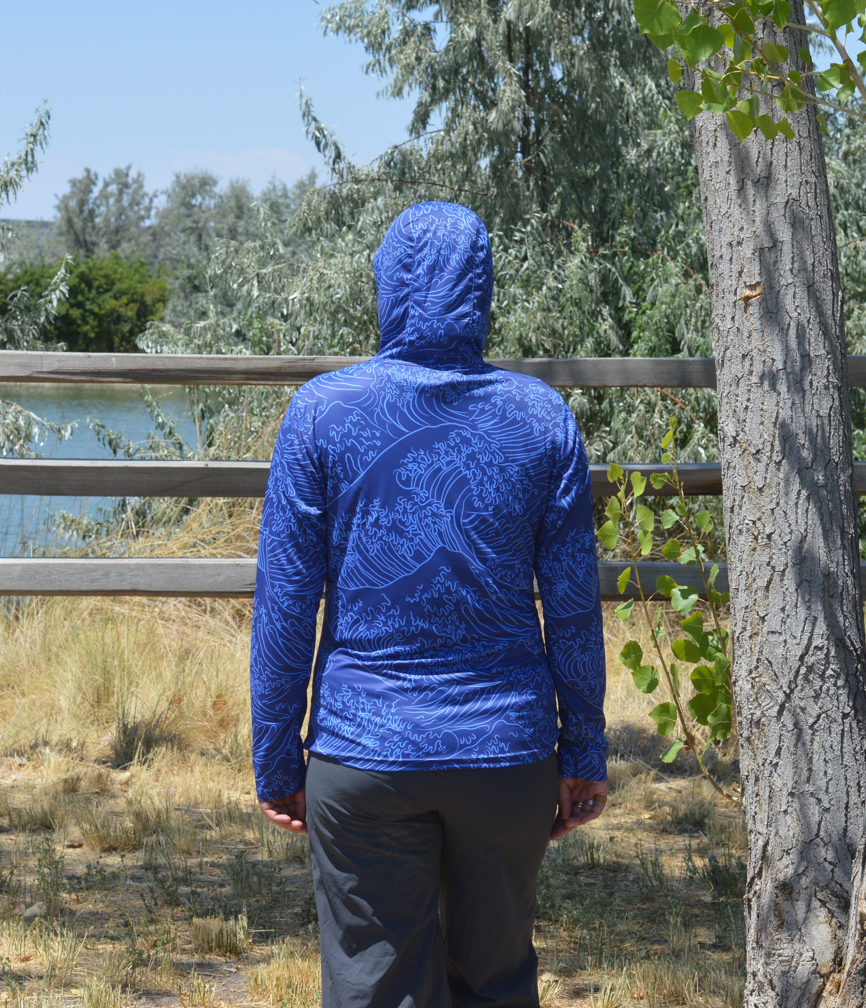 Breaker Blue Womens Fishing Sun Hoodie