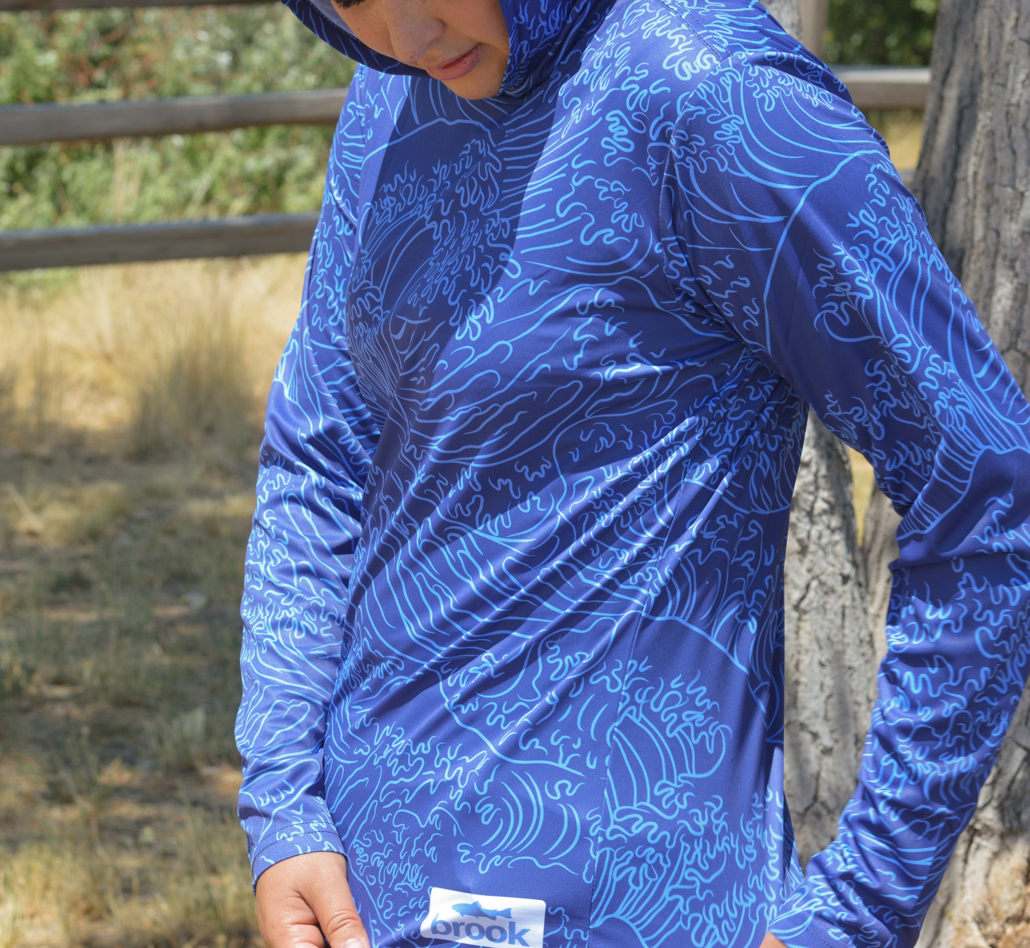 Breaker Blue Womens Fishing Sun Hoodie