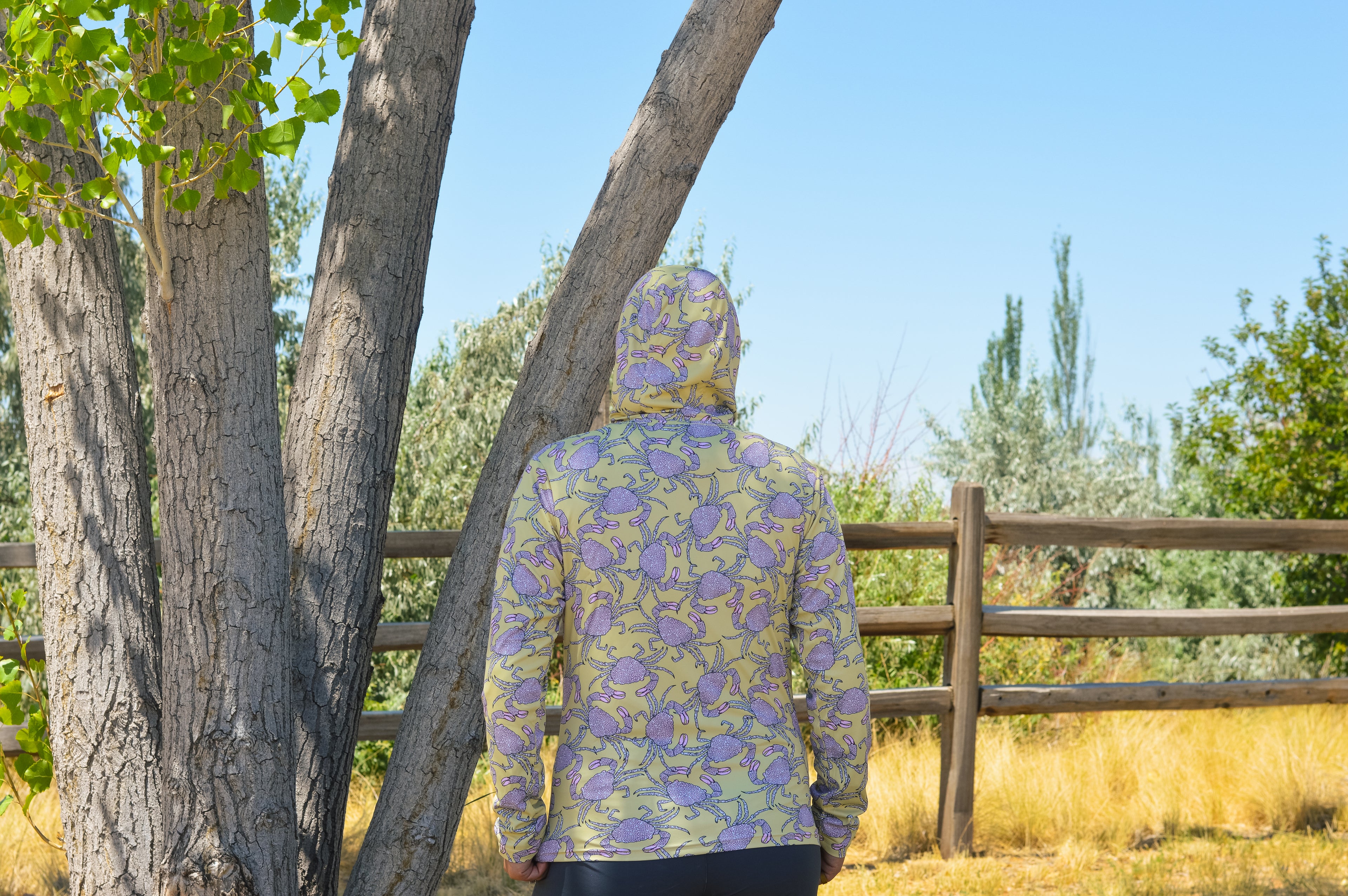Pink Crab Fishing Sun Hoodie