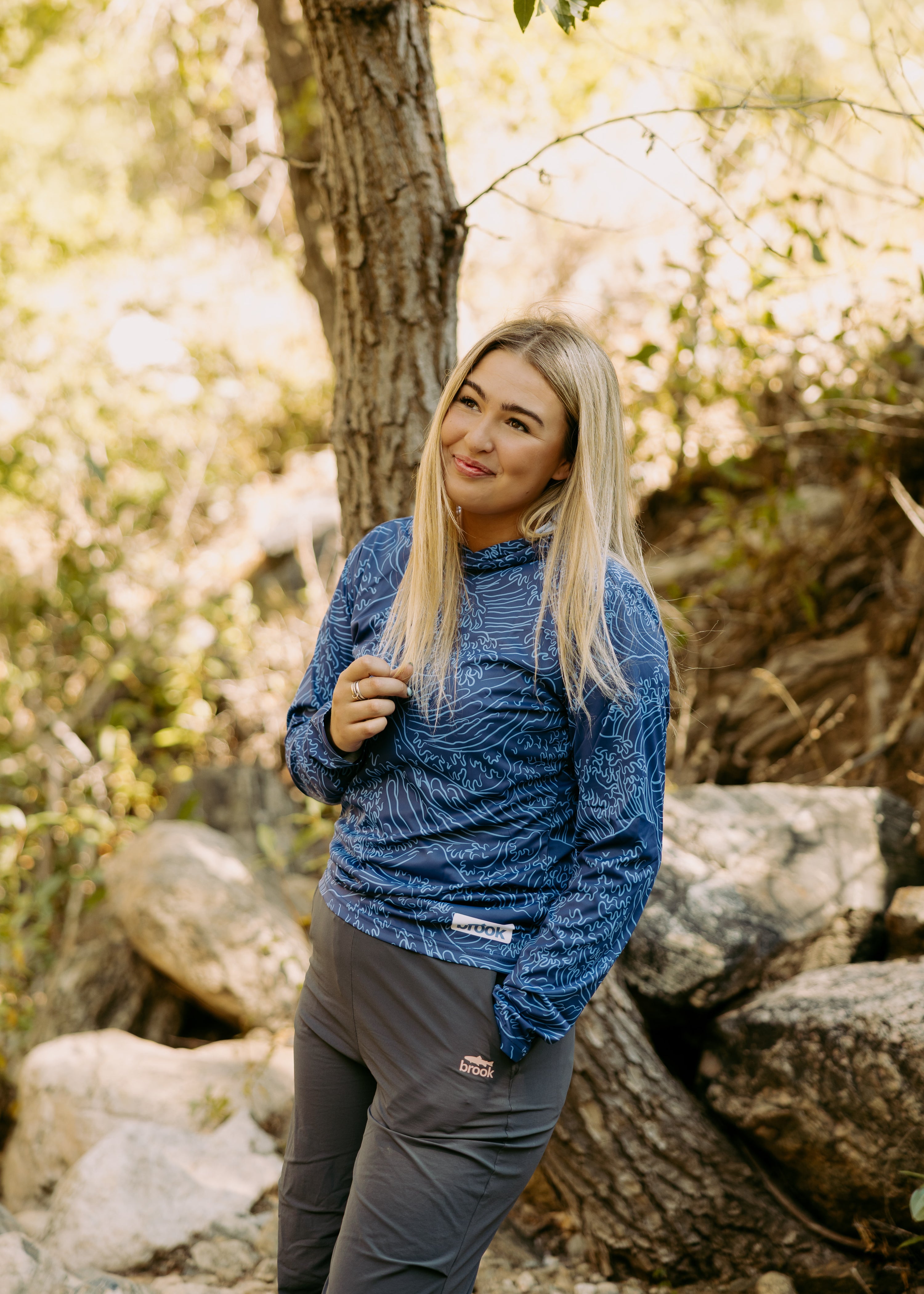 Breaker Blue Womens Fishing Sun Hoodie