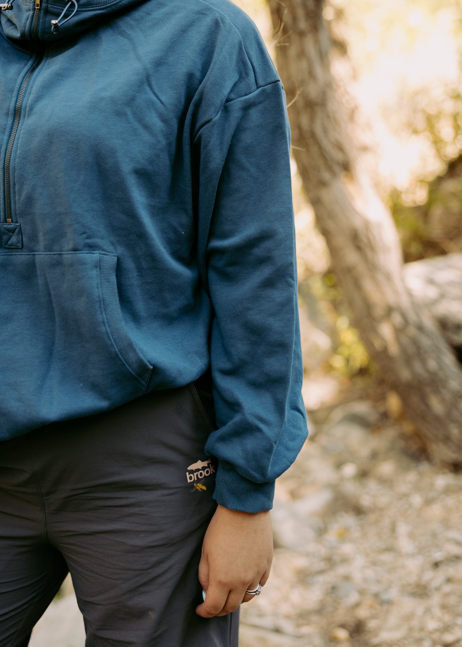 Half-Zip French Terry Fishing Hoodie