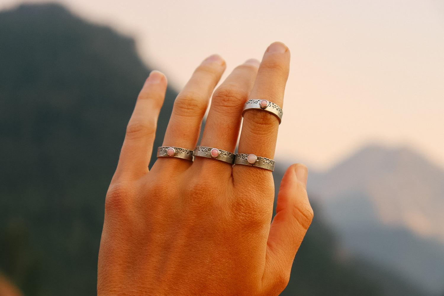 Pink Spiny Oyster BROOK Trout Pattern Ring