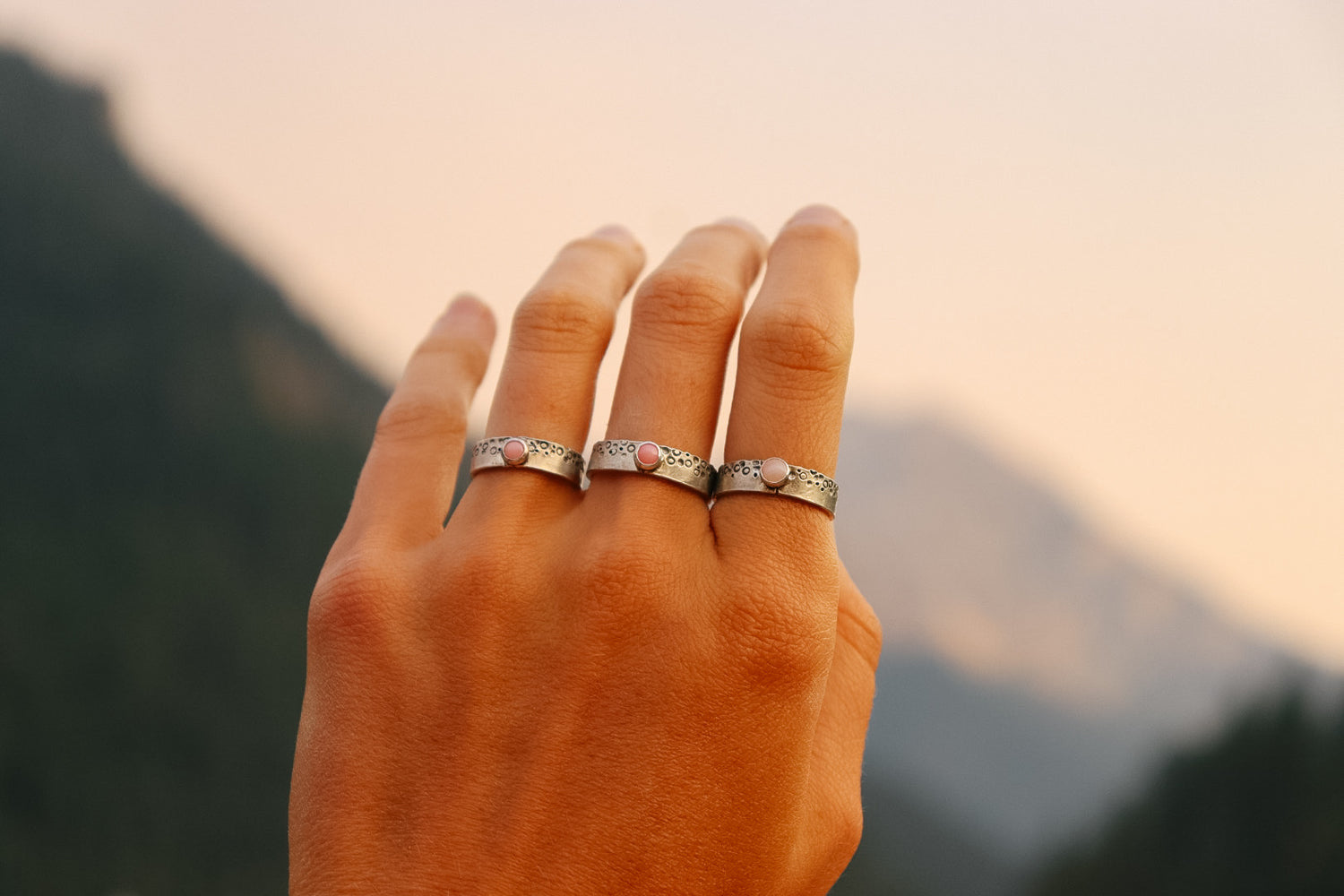 Pink Spiny Oyster BROOK Trout Pattern Ring