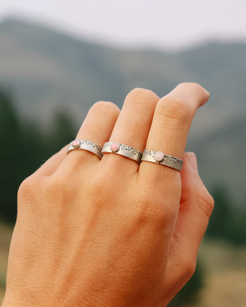 Pink Spiny Oyster BROOK Trout Pattern Ring