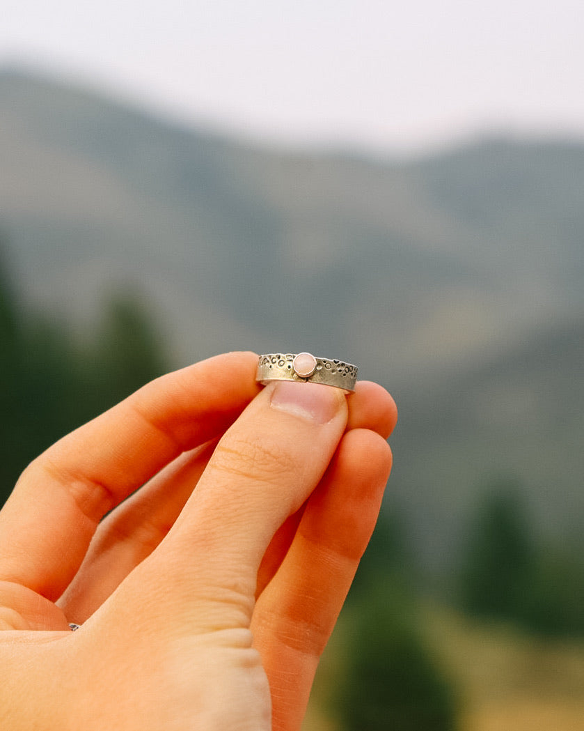 Pink Spiny Oyster BROOK Trout Pattern Ring