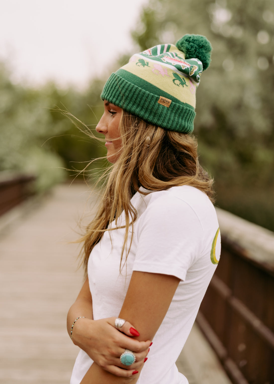 Rainbow Trout Pom Beanie