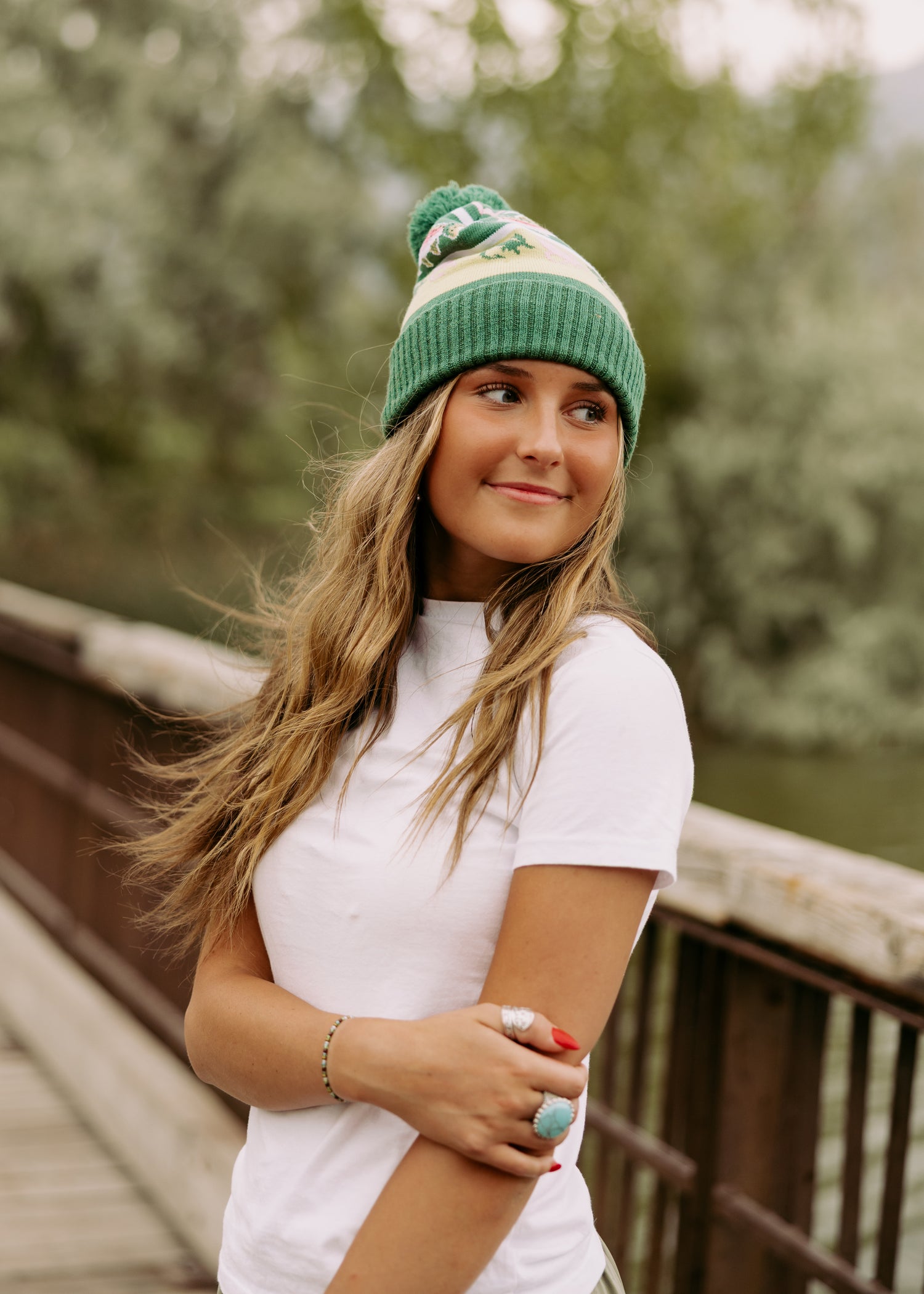 Rainbow Trout Pom Beanie