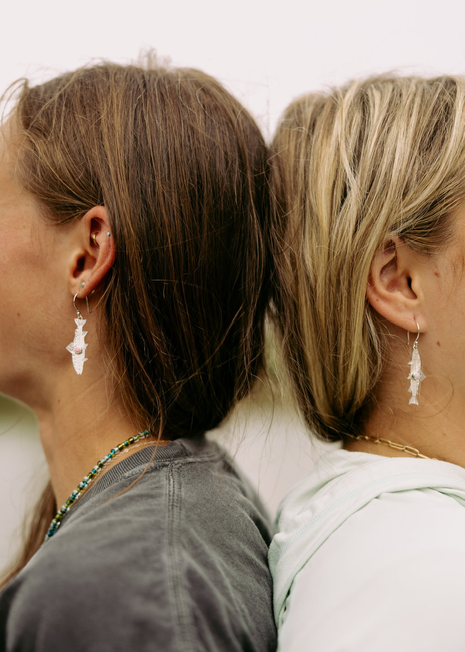 Pink Spiny Oyster BROOK Trout Earrings
