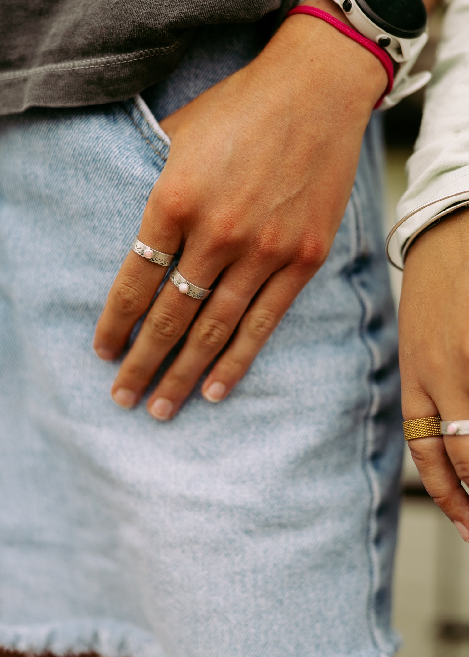 Pink Spiny Oyster BROOK Trout Pattern Ring