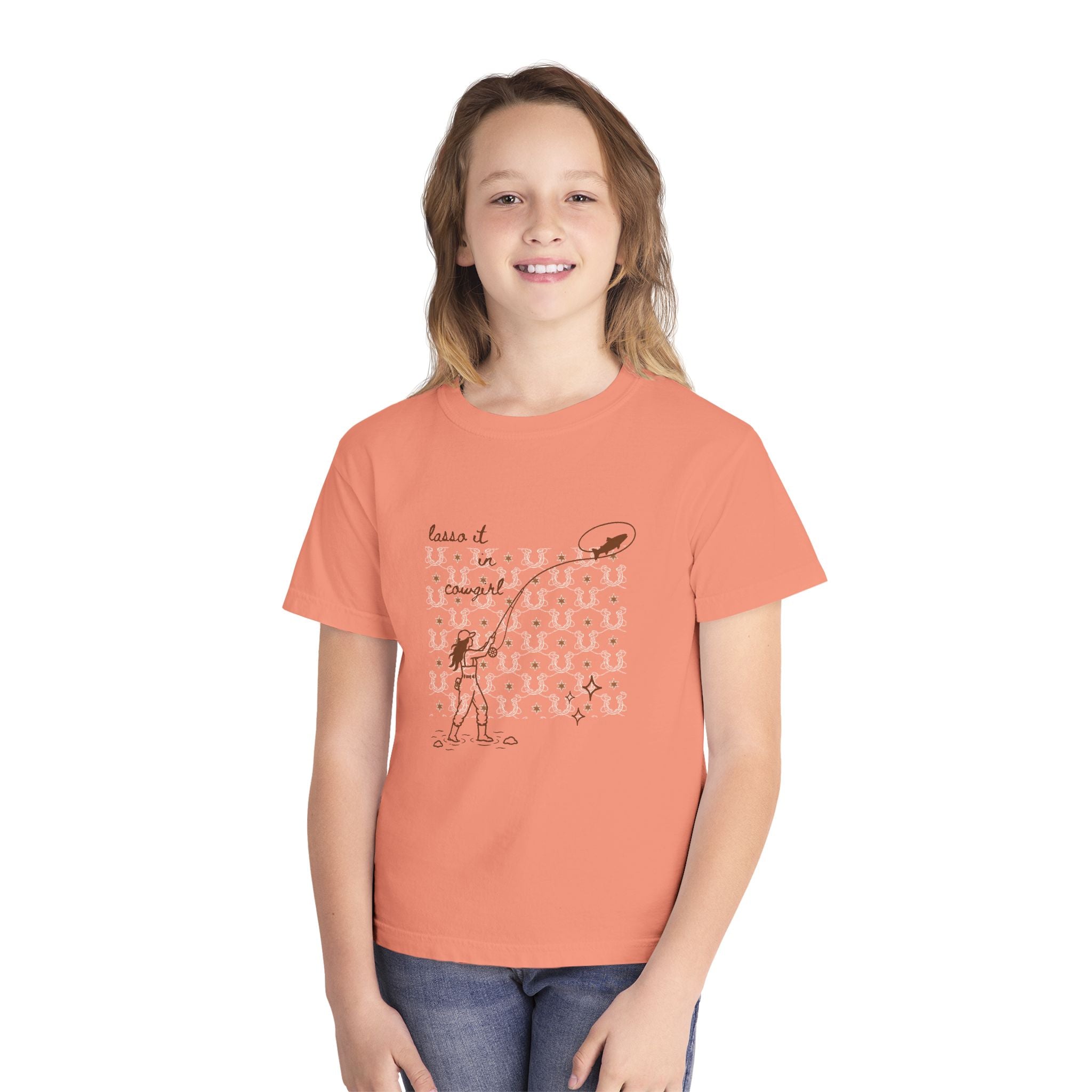 Lasso it in Cowgirl Fly Fishing T-Shirt