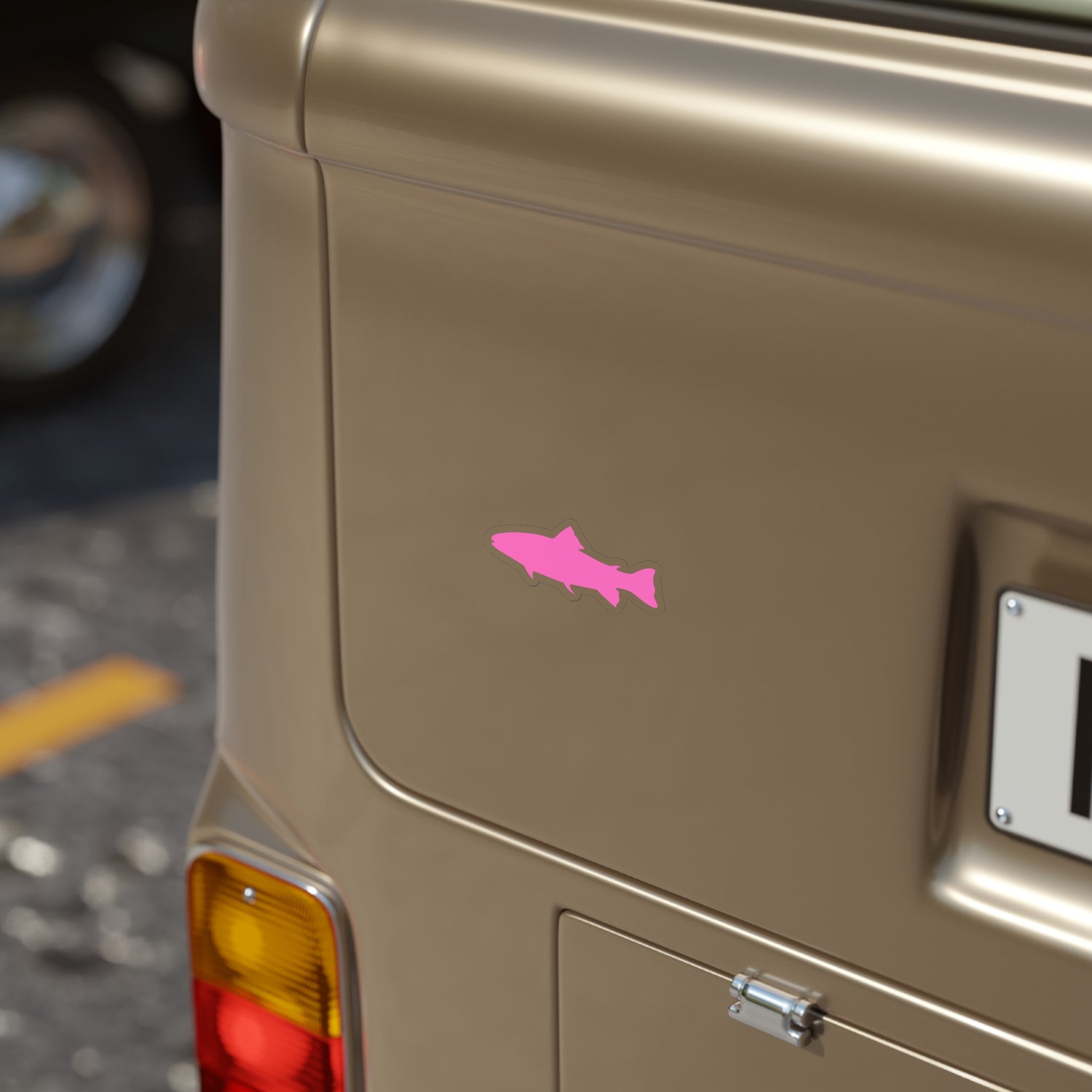 Pink Fish Transparent Outdoor Stickers