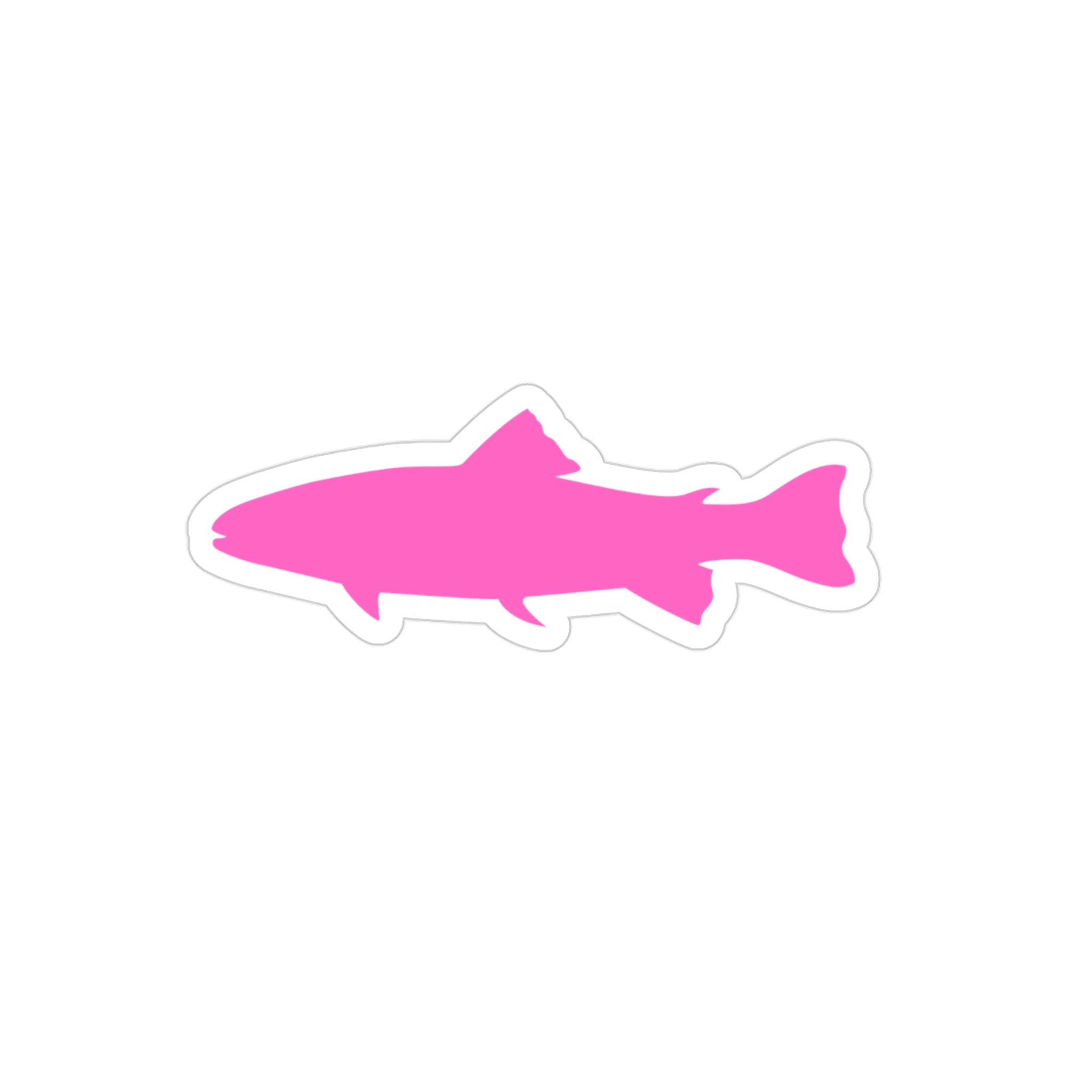 Pink Fish Transparent Outdoor Stickers