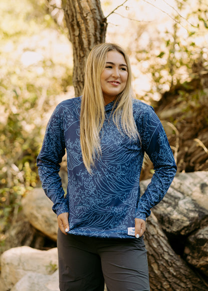 Breaker Blue Womens Fishing Sun Hoodie