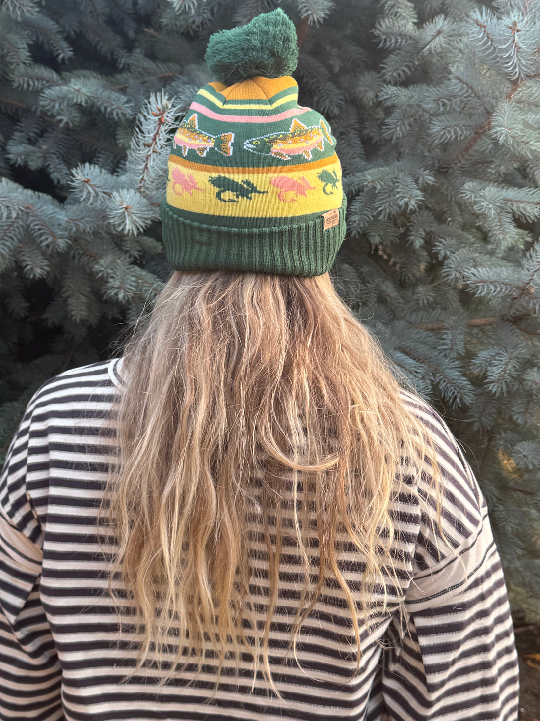 Trout Beanie Yellow &amp; Green