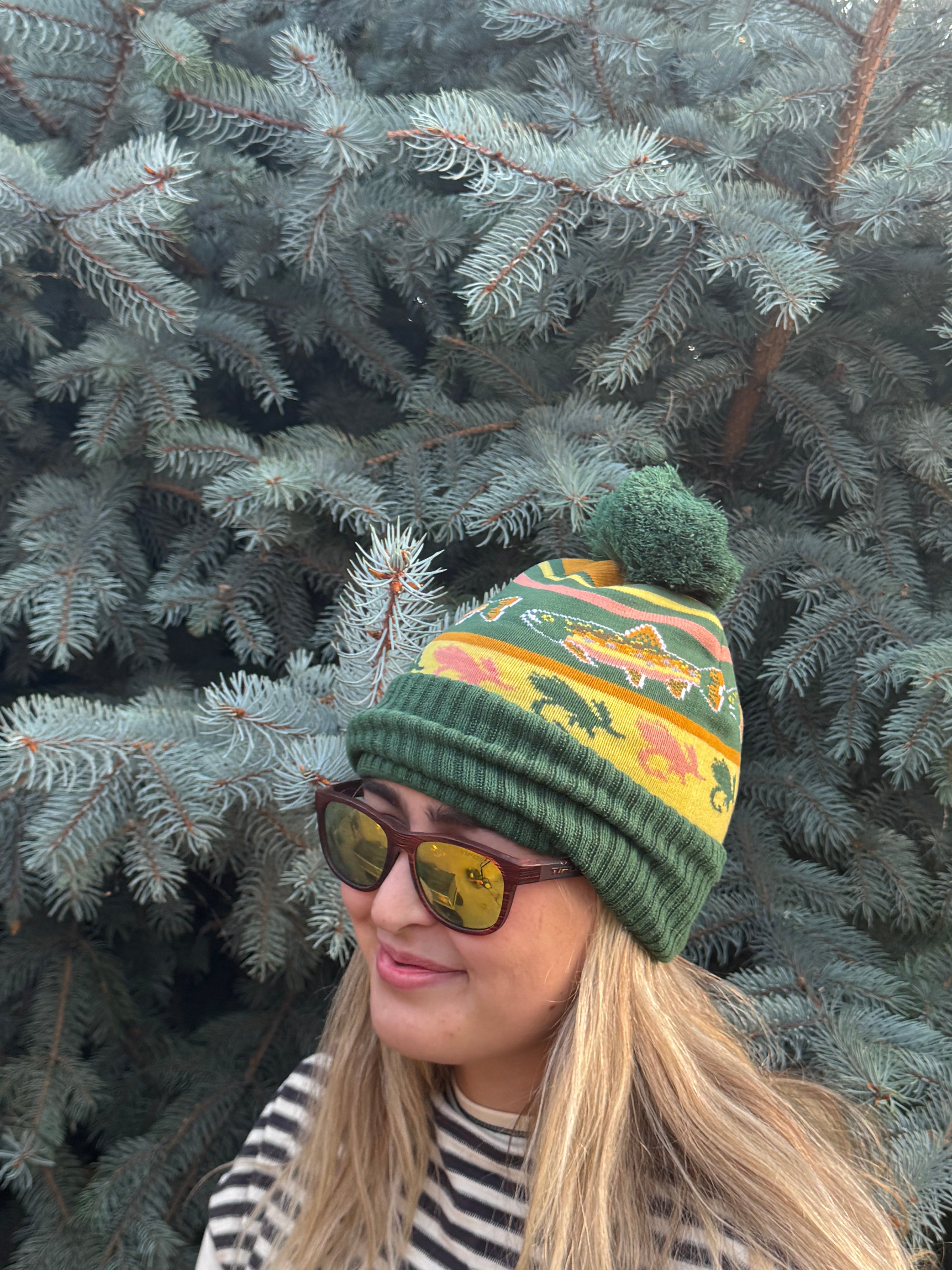 Trout Beanie Yellow &amp; Green