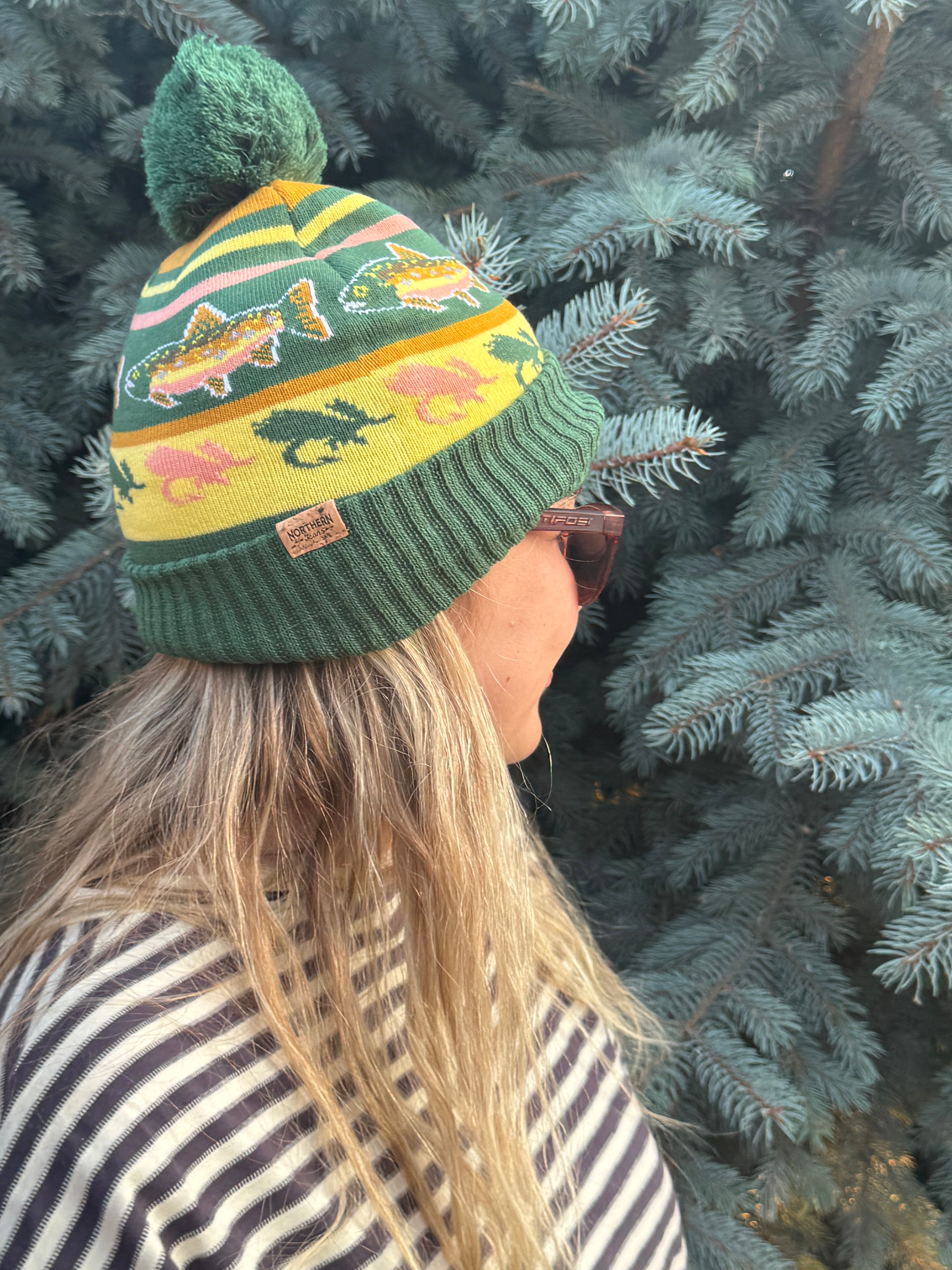 Trout Beanie Yellow &amp; Green