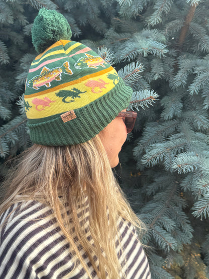 Trout Beanie Yellow &amp; Green