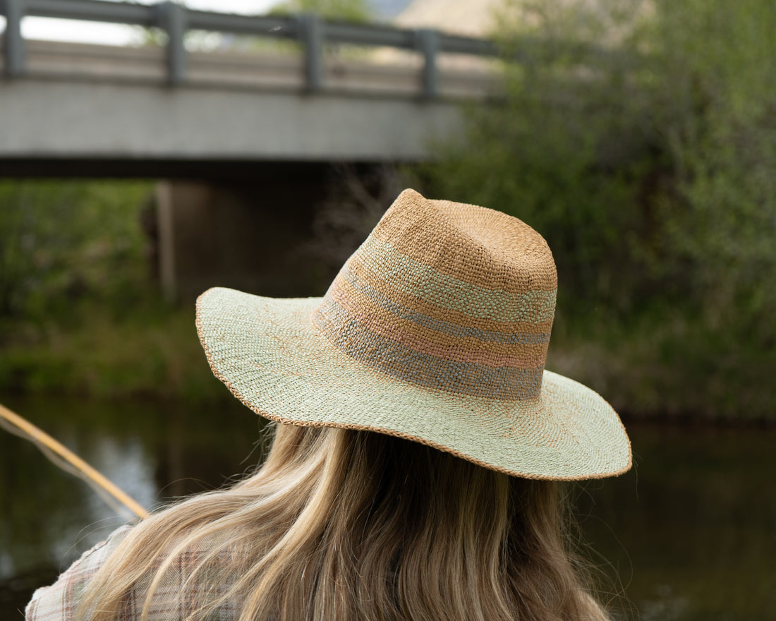 Tri-colored Straw Fishing Hat