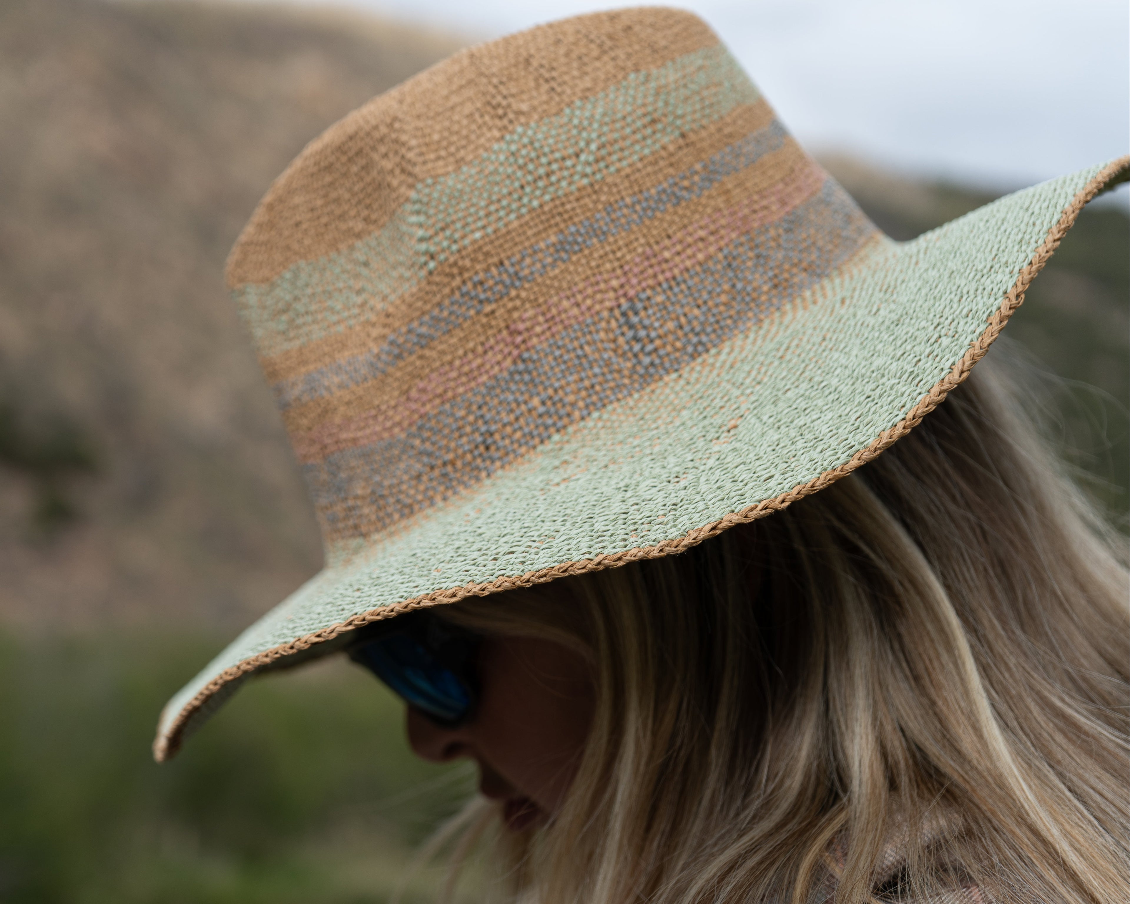 Tri-colored Straw Fishing Hat