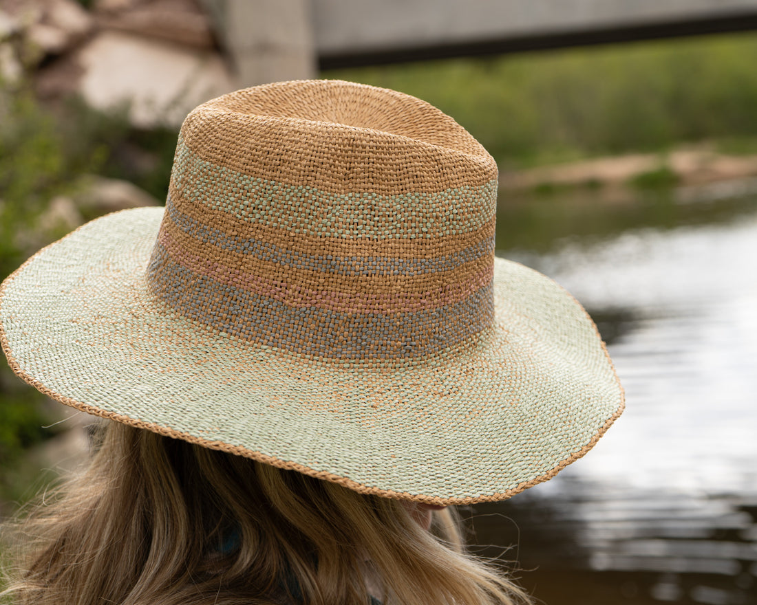 Tri-colored Straw Fishing Hat