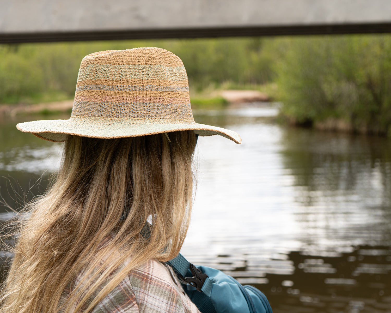 Tri-colored Straw Fishing Hat