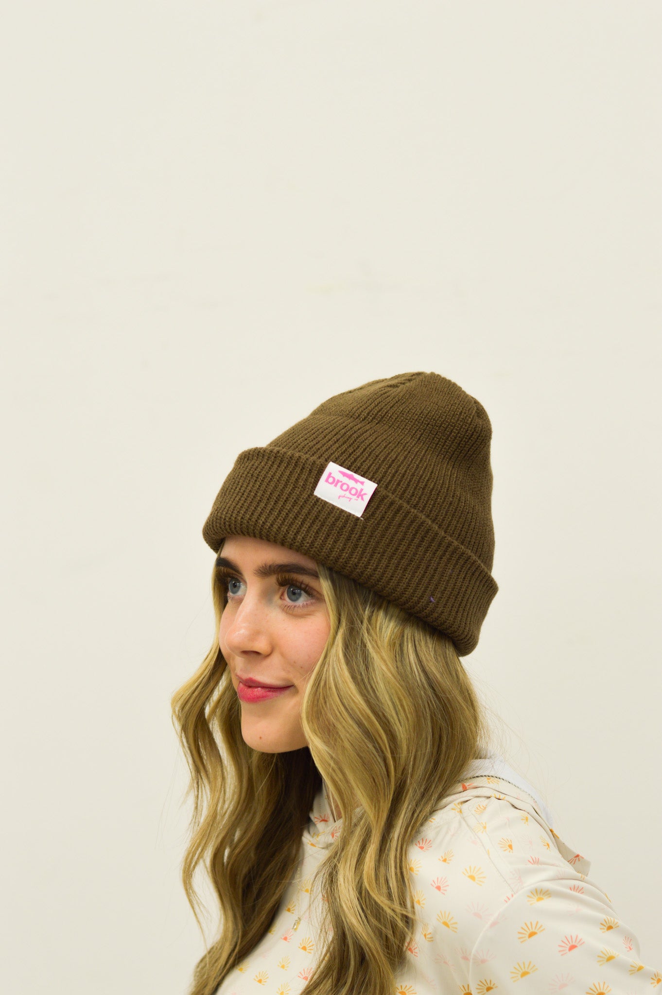 Brook Brown Tag Beanie