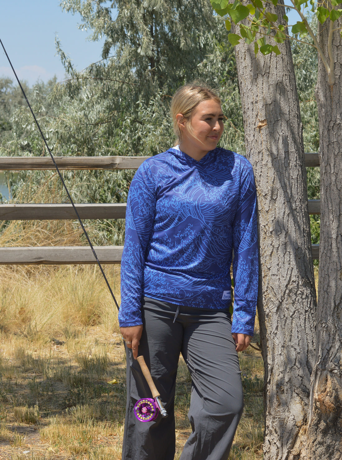 Breaker Blue Womens Fishing Sun Hoodie