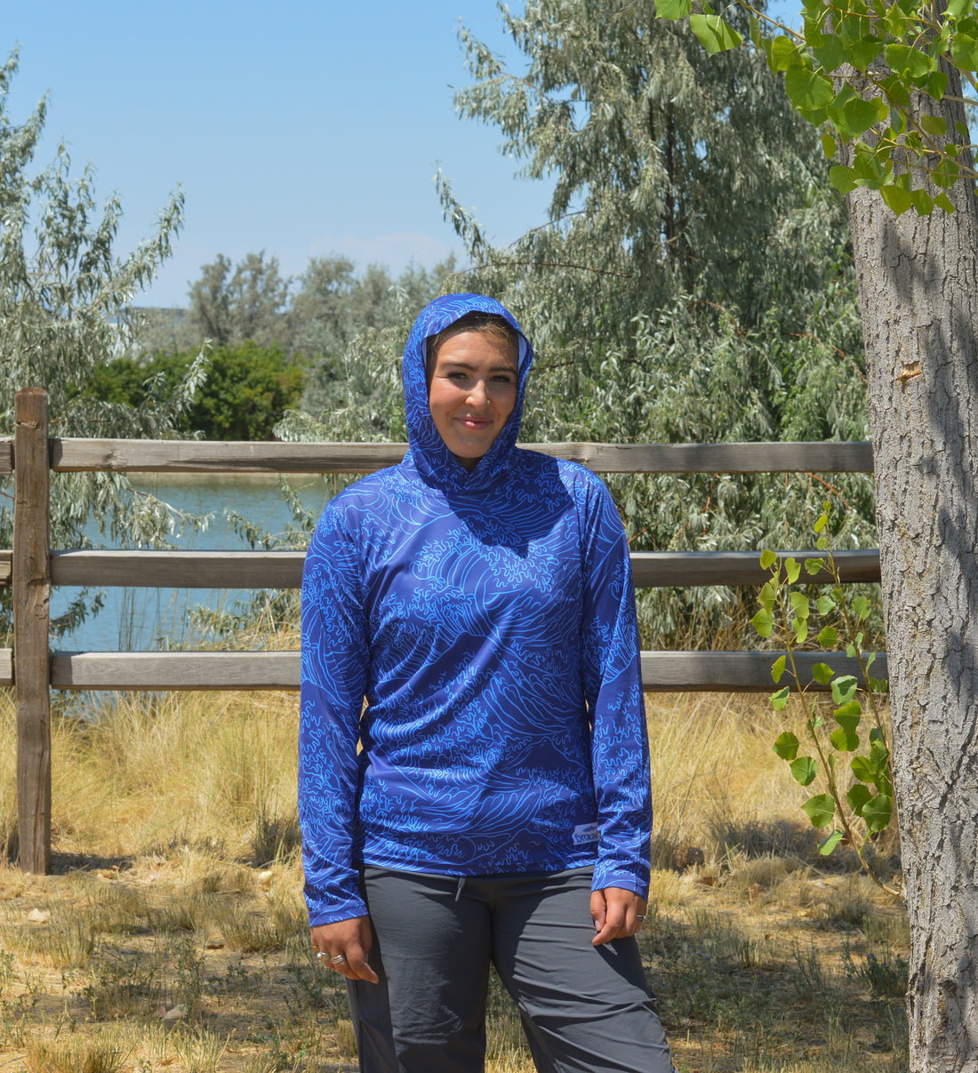 Breaker Blue Womens Fishing Sun Hoodie