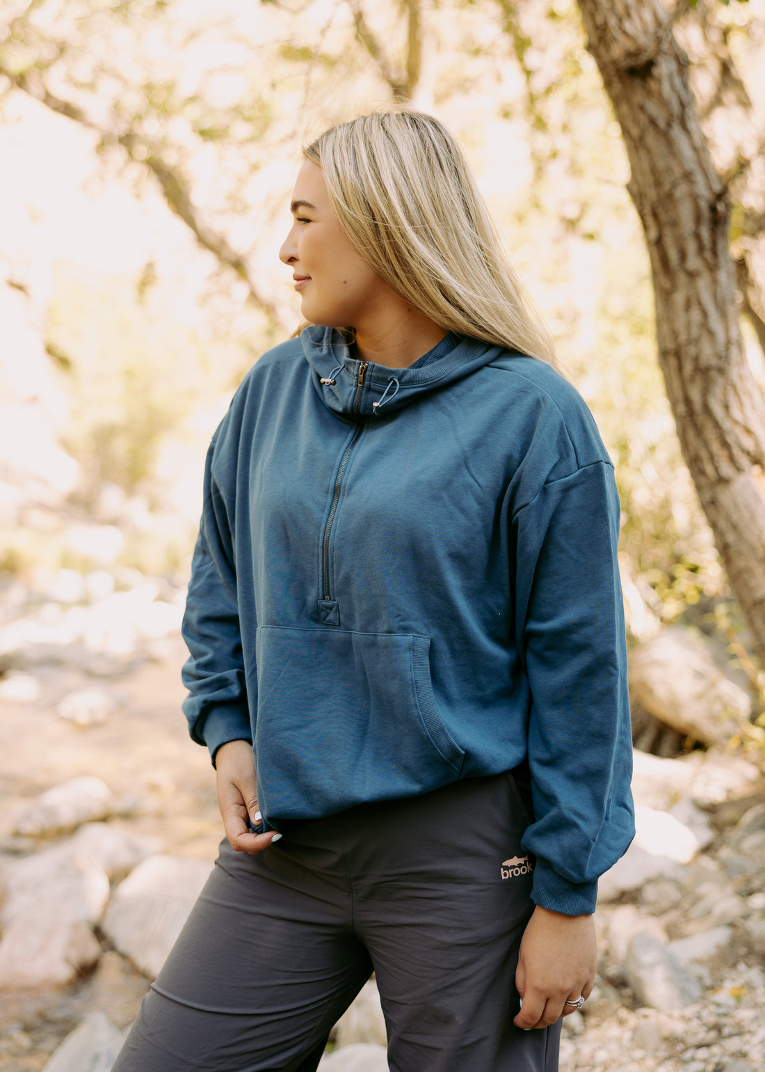 Half-Zip French Terry Fishing Hoodie