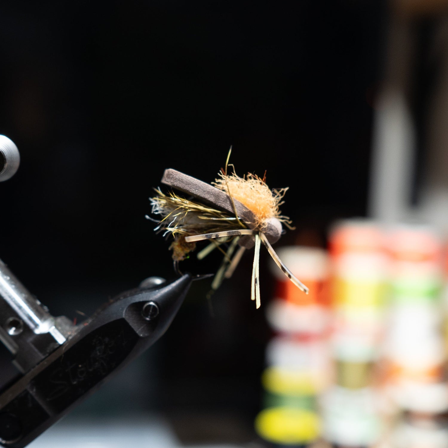 Hand-tied size 8 Oompah Poopah fly with a tungsten bead, ideal for deeper water and fast currents.