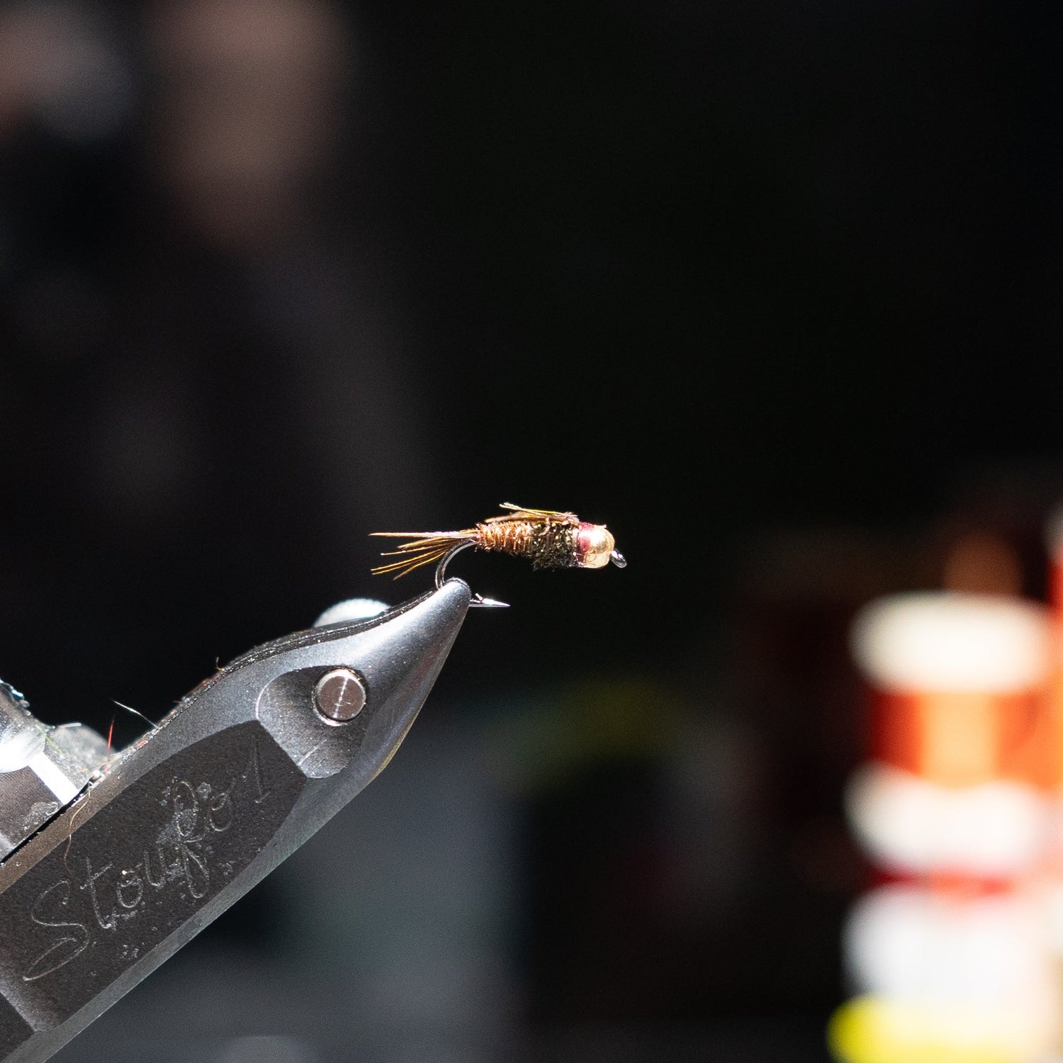Hand-tied size 18 Pheasant Tail nymph made with premium materials and a tungsten bead for natural trout presentation.