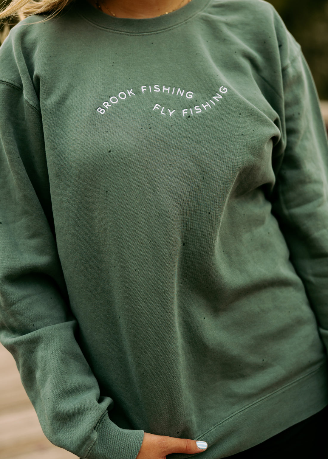 Brook Fishing, Fly Fishing Embroidery Sweatshirt